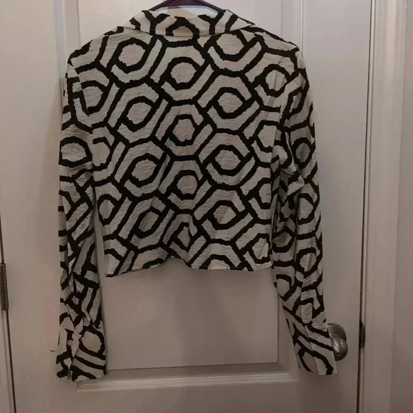 H&M Womens Patterned Blouse with Collar - Picture 4 of 8